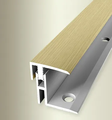 Produktbild von PROVISTON | Abschlussprofil | Parkettausgleich | Breite: 21 mm | Höhenausgleich: 17 - 22 mm | Länge: 1000 mm | Aluminiumprofil | Edelstahloptik | 1 Stück