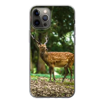 Produktbild von MuchoWow® Handyhülle Schutzhülle Hülle für iPhone 12 Pro Rotwild - Wald - Tier Silikon Softcase Handy Hülle - Abdeckung