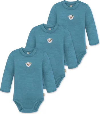 Produktbild von normani 3ER PACK Baby Merino Langarmbody Tuai