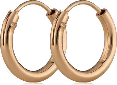 Produktbild von Paar Creole Ohrringe Vergoldet Ohrschmuck Ohrhänger 12mm 5075