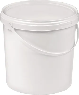 Image de Seau 10l PP blanc avec anse et couvercle D.270mm H.265mm
