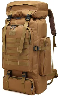 Productafbeelding van Grote wandelrugzak, 60-80 liter, waterdicht, voor heren en dames, kleur: khaki