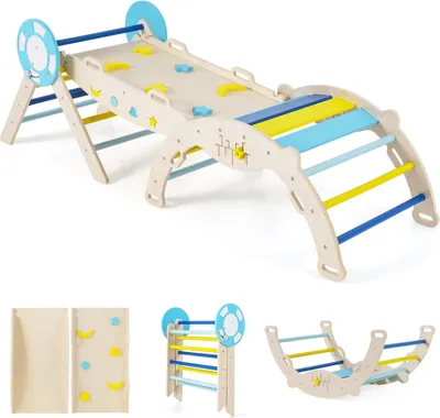 Immagine prodotto di Set da arrampicata per bambini con scivolo, arco e blocchi