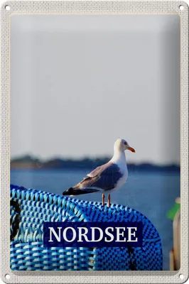 Produktbild von Blechschild Reise 20x30cm Nordsee Möwe Strand Meer Urlaub Trip