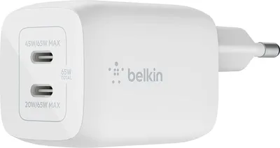 Immagine prodotto di Belkin Caricabatteria Doppio Dual Usb C Universale 65W Bianco