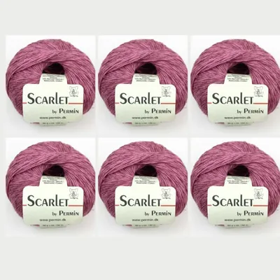 Obrázok produktu pre 6x Scarlet od spoločnosti Permin – Letná priadza z ekologických materiálov (ln, bavlna a ECOVERO™) (13 odtieňov ružovej)