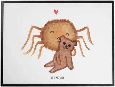Produktbild von Mr. & Mrs. Panda Schreibunterlage Spinne Agathe Teddy - Weiß - Geschenk, Liebesgeschenk, Schreibtischauflage, schreibtischunterlage, Dankeschön, Treue, tischauflagen