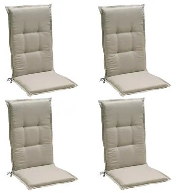 Produktbild von Gartenstuhlauflagen - Creme - Hochlehner - mit Stehsaum - 4er Set