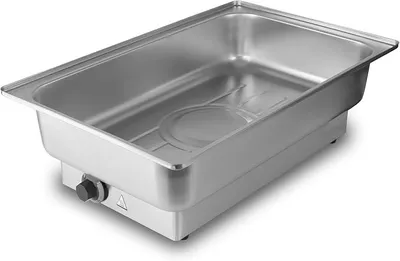 Produktbild von elektrischer Edelstahl Chafing Dish für GN 1/1 | 9 Liter, bis 80°C mit Display | Warmhaltebehälter Essen, Speisenwärmer, Büffetwärmer, Wärmebecken elektrisch für Buffet und Catering