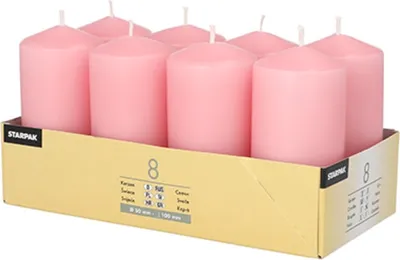 Produktbild von STARPAK Stumpenkerze Durchmesser: 50 mm altrosa 8 Stück