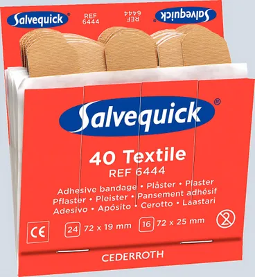 Obrázek produktu pro Salvequick® 6444 náplasti ve formě proužků, 40 kusů, elastické textilní náplasti