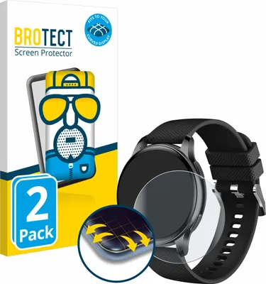 Produktbild von 2x BROTECT Fullscreen Schutzfolie für Maoo Ventura AMOLED Smartwatch 1.32" Displayschutz Folie Fullcover Matt Entspiegelungsfolie