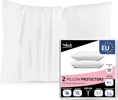 Produktbild von Set aus 2 wasserdichten Kissenbezügen, 30 x 60 cm, mit -, milbend, hergestellt in Europa, Kissenbezug aus 100% atmungsaktivem Microjersey