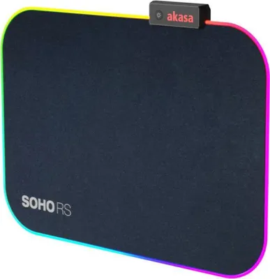 Produktbild von Akasa SOHO R, Schwarz, Einfarbig, Gummi, USB, Anti-Rutsch-Basis, Gaming-Mauspad