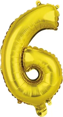 Immagine prodotto di amscan® 9909684 Palloncino in foil mini numero 6 - 35 cm, oro
