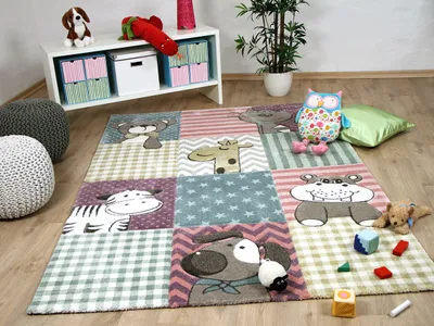 Produktbild von Kinder Teppich Maui Kids Bunt Kinderzoo, Größe:140x200 cm