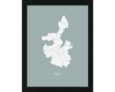 Produktbild von Gerahmtes Bild Kiel Landkarte II 33x43 cm