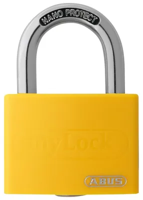 Produktbild von ABUS T65AL/40, Herkömmliches Vorhängeschloss, Tastensperre, Unterschiedliche Schließung, Gelb, Aluminium, Gehärteter Stahl