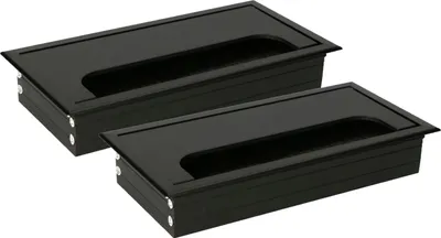 Immagine prodotto di KOTARBAU® Set di 2 passacavi in alluminio 160x80mm per mobili Uscita cavo nera Angolare anodizzato