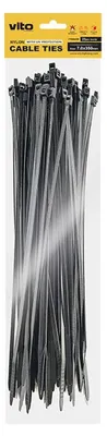 Productafbeelding van VITO Kabelbinder 7.0x350mm - Zwart - Met UV-bescherming -sfolie 25 stuks in blisterverpakking Kunststof Kabelklem - Kabelbinder - Tieraps