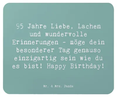 Produktbild von Mr. & Mrs. Panda Mousepad Spruch 95. Geburtstag - Meeresbrise - Geschenk, Alter, mousematte, Familie, laptop, Happy Birthday, mauspad, Erinnerungen, Jubiläum, Mouse Pad