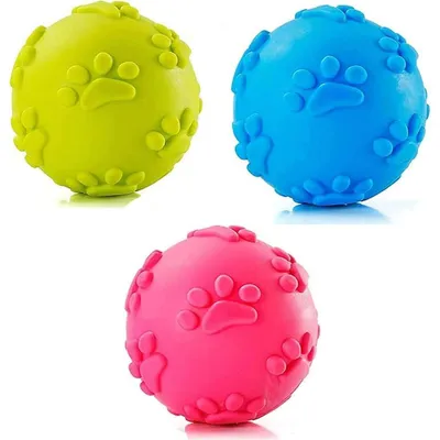 Image de Jouets pour chiens : 3 balles, jouets à couinement, jouets à mâcher, flottants, couleurs : bleu, rose, vert