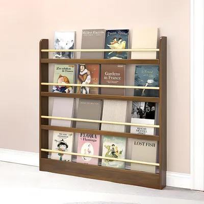 Immagine prodotto di Libreria per cameretta, dimensioni 100x10x120 cm, legno noce, con sistema antiscottatura a 4 livelli