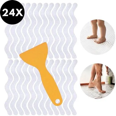 Immagine prodotto di Ultiluxe Adesivi antiscivolo 24 pezzi - Bagno - Tappetino antiscivolo - Tappetino doccia - 2 x 20 cm - Nastro adesivo - Antiscivolo - Scale