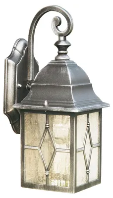 Zdjęcie produktu dla Rustykalna zewnętrzna lampa ścienna Genoa srebrno-czarny szklany klosz IP23