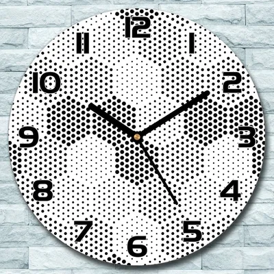 Produktbild von Wanduhr aus Glas Rund fi 30 weiß und schwarz Quarz Deko Schlafzimmer Büro