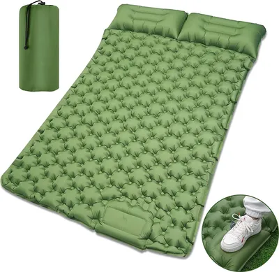 Produktbild von 2 Personen Campingmatte ,Camping Isomatte mit Kissen Isomatte Selbstaufblasend Camping Matratze für Camping Wandern Strand, Reisen, Rucksackreisen, Wandern, Zelt