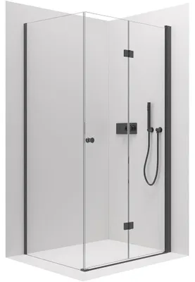 Obrázek produktu pro CERANO - Sprchový kout Volpe L/P - 6 mm - černá matná, transparentní sklo - 110x70x190 cm - zalamovací