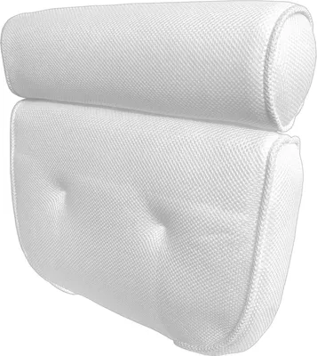 Produktbild von Badewannenkissen Nackenkissen Weiß | Wannenkissen Kopfkissen Polyester | Badekissen Kopfstütze Badewannen Kissen