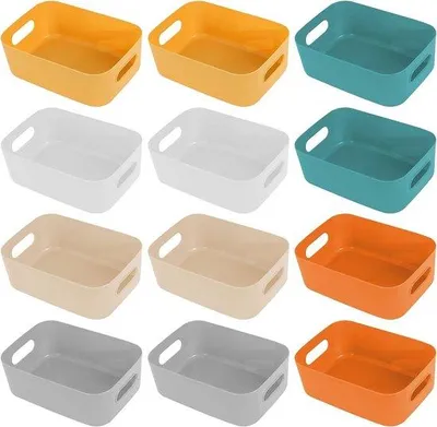 Immagine prodotto di Set di contenitori in plastica, pratico contenitore, 15,5 x 11 x 5,5 cm, multicolore
