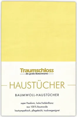 Produktbild von Traumschloss Betttuch Haustuch 150 x 250 cm gelb aus 100% Baumwolle, ohne Gummizug