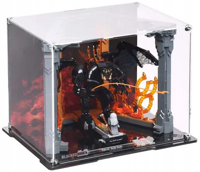 Produktbild von Blacked Brick Vitrine mit bedruckter Rückwand für LEGO® 10367 ICONS – Der Herr der Ringe: Balrog™