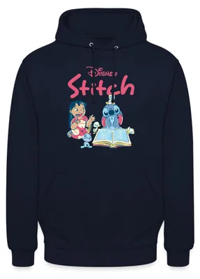 Produktbild von Lilo & Stitch Mit Buch Uni Hoodie, XXL, Navy