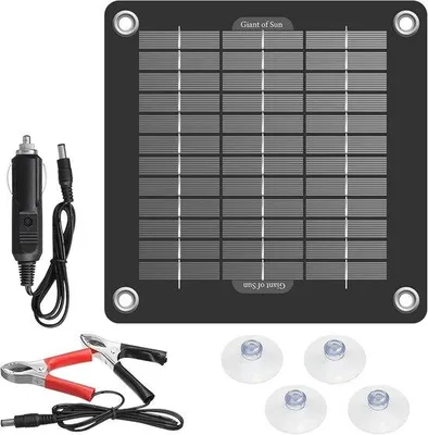 Productafbeelding van Zonnepaneelset 10 W voor zonne-opladen van mobiele apparaten, auto en batterij