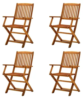 Produktbild von 4 Klappbare Gartenstühle aus Akazienholz mit hoher Rückenlehne