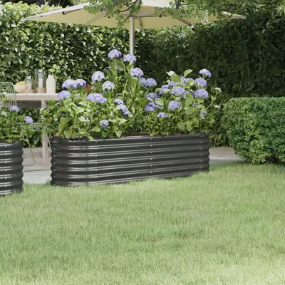 Zdjęcie produktu dla vidaXL Podwyższone łóżko Stal malowana proszkowo 152x40x36 cm Antracyt