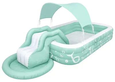 Obrázek produktu pro KIK KX2780 Dětský nafukovací bazén se skluzavkou, UV stříškou a pumpou 270×165×50 cm