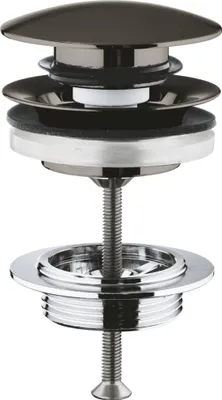 Produktbild von GROHE Ablaufgarnitur 65807, mit Klickverschluss, herausnehmbarer Stopfen, verschließbar, hard graphite gebürstet