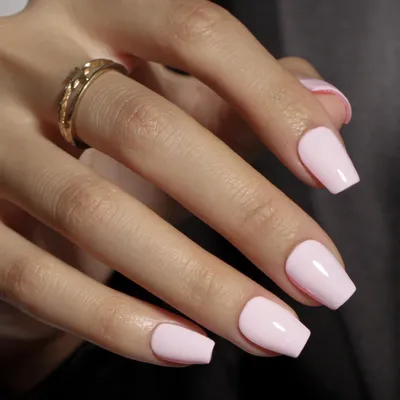 Produktbild von Press on Nails Kurz mit Kleber, Pastellrosa Sarg Ballerina, Künstliche Nägel Set 30 Stück