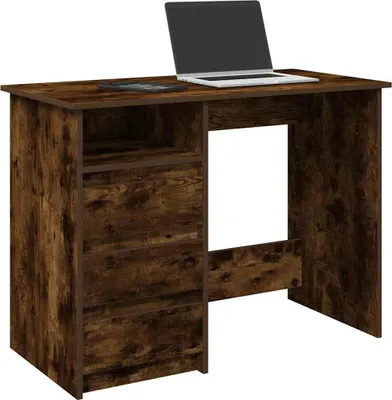Produktbild von "2026 Promotion" Schreibtisch Räuchereiche 102x50x75 cm Holzwerkstoff - Schreibtische CC32115