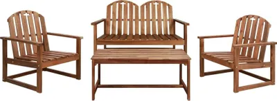 Produktbild von 4-tlg. Garten-Lounge-Set Massivholz Akazie , Gartenmöbel-Sets Design 2024