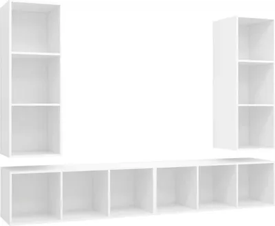 Produktbild von vidaXL TV-Wandschränke 4 Stk. Weiß Holzwerkstoff