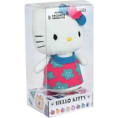 Produktbild von HALLO KITTY Plüsch +/- 11 cm mit Bluetooth-Lautsprecher - Rosa oder blaues Kleid