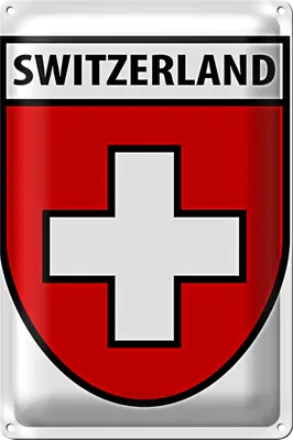 Produktbild von Blechschild Flagge 20x30cm Switzerland Schweiz Wappen