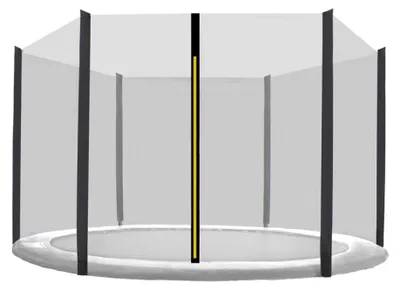 Obrázok produktu pre INLEA Vonkajšia ochranná sieť na trampolínu PREMIUM Jump s celkovým priemerom 250 cm na 6 tyčí - čierna