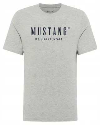 Obrázek produktu pro Mustang | Pánské tričko ve stylu Mustang, design Alex, šedé melírované, bavlna, vhodné pro volný čas, velikost M